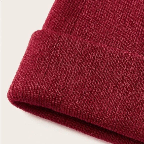 Maroon Unisex Beanie - Picture 3 of 3
